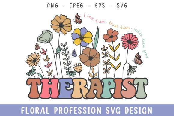 Floral Therapist Vintage Profession Svg