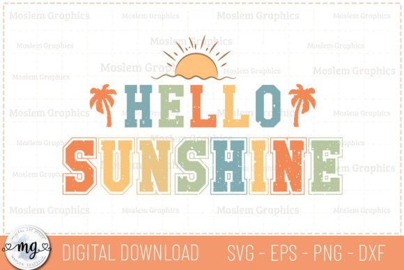 Hello Sunshine - Retro Summer SVG
