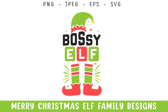 Merry Christmas Bossy Elf Design Svg