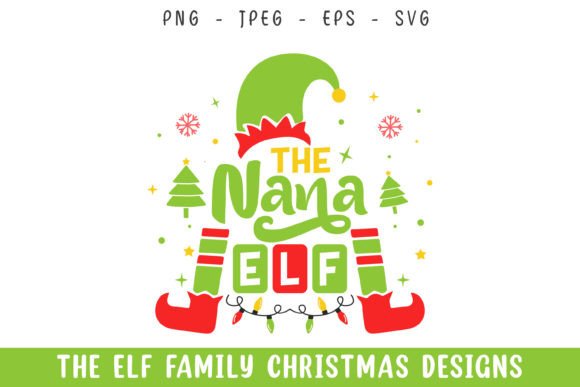 The Nana Elf Merry Christmas Designs Svg